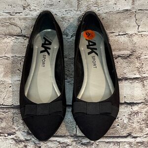Anne Klein Black Bow Flat Dress Shoes